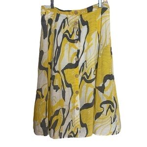 Mlle Gabrielle Anthropologie yellow boho skirt size large
